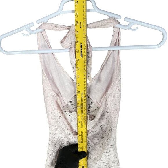 Y2K Wild Cat Women S Lace Halter Top Babydoll Pink Floral Diva Princess Stretchy - Picture 11 of 14